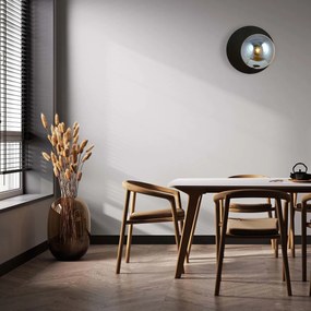Applique Oslo Nera con sfera Grafite E14 da parete o soffitto