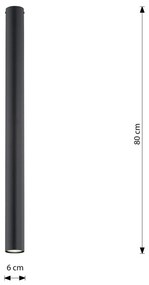 Plafoniera Moderna Faretto Marduk 1 Luce Acciaio Nero 80 Cm