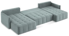 Divano angolare blu allungabile/con contenitore (a U) Moku – Makamii