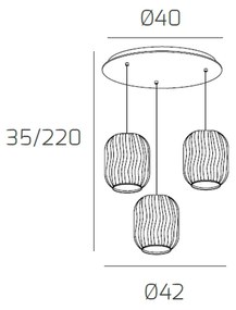 Sospensione Contemporanea Tender Metallo Cromo Vetro Blu 3 Luci E27