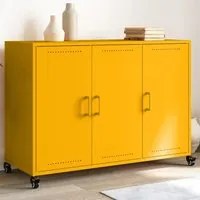 Credenza Giallo Senape 100,5x39x72 cm Acciaio Laminato a Freddo 846683