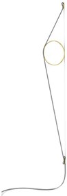 Flos wirering lampada da parete h.208 cm a luce indiretta con dimmer e cavo grigio anello oro