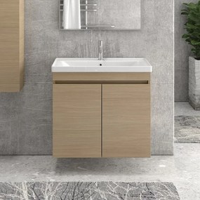 Mobile bagno sospeso 80cm lavabo incasso e due ante SV-80A - KAMALU