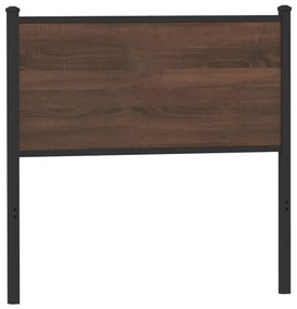 Testiera Rovere Marrone 90 Cm İn Legno Multistrato E Acciaio /
