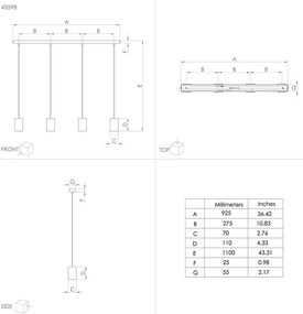 Lampadario Contemporaneo Prestwick 3 4 Luci Acciaio Nero