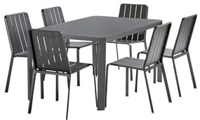 Tavolo da giardino allungabile Idaho NATERIAL in alluminio antracite per 8 persone 97/149x149cm