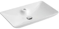 Lavabo da appoggio bianco, mod. LA62, 64x40 cm