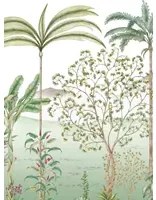 Isidore Leroy Carta da parati panoramica Jardin des Oiseaux Jade - Panel A