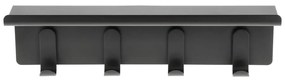 Attaccapanni da parete nero in acciaio con scaffale 11,5 cm A-Hallway – Zone