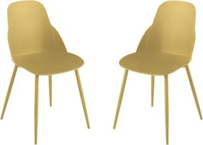 Sedia in polipropilene Giallo con gambe in metallo - MILA 2 sedie