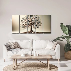 Quadri 5 pezzi – Albero della vita decorativo con ornamenti