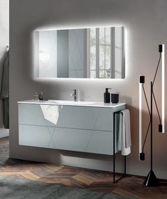 Mobile da bagno sospeso moderno CRIZIA base 120 con lavabo, GRIGIO OPACO