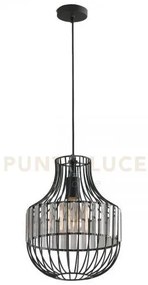 Lampadario a sospensione opium nera e trasparente 1 luce attacco e2...