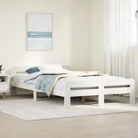 Letto senza Materasso Bianco 120x200 cm Legno Massello di Pino 855476