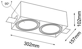 Shilo 7328 - Lampada da incasso KOMORO 2xGU10/15W/230V bianca