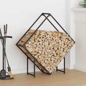 Rastrelliera Per Legna Da Ardere Nera 100x25x100 Cm /