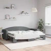 Divano Letto con Letto Estraibile Grigio Scuro 80x200 Tessuto 3197184