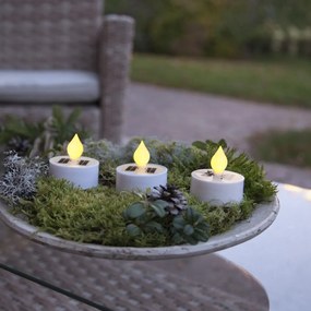 Candele a LED in set con alimentazione a pannelli solari da esterno 3 pz (altezza totale 5,5 cm) Saul – Star Trading