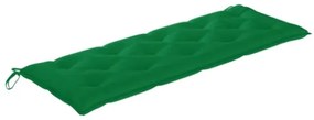 Panchina Batavia con Cuscino Verde 150 cm Legno Massello Teak