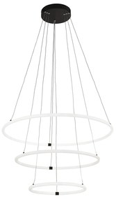 Lampadario Moderno Revolve Acciaio Bianco Policarbonato Nero Led 59,81W 3000K