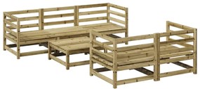 Set divani da giardino 6 pz in legno impregnato di pino