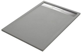 Piatto doccia SENSEA in resina Neo Metal Grid grigio L 80 x L 120 x H 3 cm opaco effetto pietra