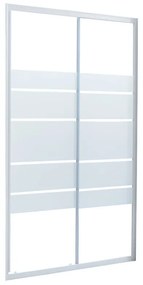 Porta doccia scorrevole Essential L 120 x H 185cm, Sp. 4 mm in vetro smerigliato profilo bianco