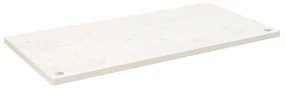 Piano scrivania bianco 100x50x2,5 cm in legno massello di pino