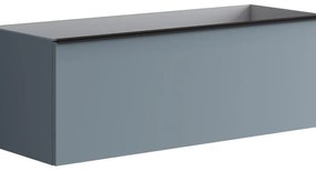 Mobile da bagno sotto lavabo Pixel plain laccato opaco indaco e maniglia alluminio nero L 120 x H 40 x P 45.5 cm 2 cassetti, lavabo non incluso