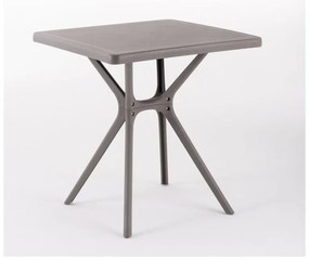 Tavolo da pranzo per giardino Hugo NEW GARDEN struttura e superficie in Polipropilene  grigio per 4 persone 70x70cm