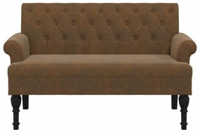 Panca con schienale marrone 120x62x75,5 cm in scamosciato