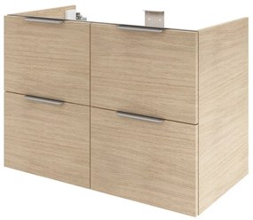 Mobile da bagno sotto lavabo Neo marrone lucido L 90 x H 64 x P 48 cm 4 cassetti, lavabo non incluso