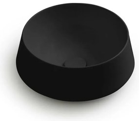 Lavabo da appoggio in ceramica nero opaco tondo 42 cm Aris