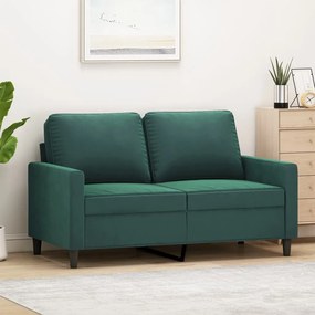 Divano A 2 Posti Verde Scuro 120 Cm İn Velluto /