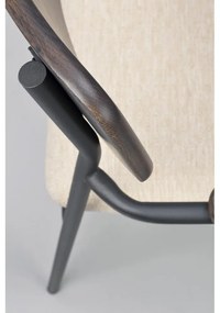 Sedie da pranzo color crema e marrone scuro in un set di 2 pezzi Maymont - Rowico