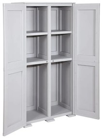 Armadio alto Simplex in resina, grigio L 43 x H 164 x P 79 cm, 2 ante, adatto per interno/esterno