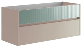 Mobile da bagno sospeso sotto lavabo L 119.5 x H 50 x P 45.5 cm verde opaco, 2 cassetti Niwa