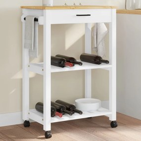 Carrello Da Cucina Monza 60x40x90 Cm İn Legno Massello Di Pino /