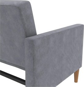 Divano grigio allungabile con rivestimento in velluto 207 cm Lilly – Støraa