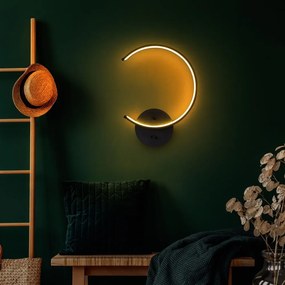 Lampada da parete a LED nera ø 10 cm Moon - Opviq lights