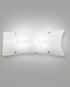 Milton applique bianca 20x50 cm   in vetro e metallo 2 luci attacco...