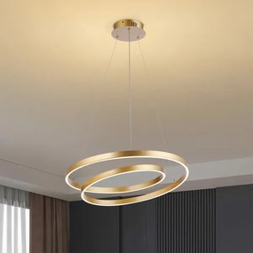 Brilagi-LED Lampadario dimmerabile a sospensione con cavo TWISTER LED/48W/230V Ø 50 cm oro + telecomando