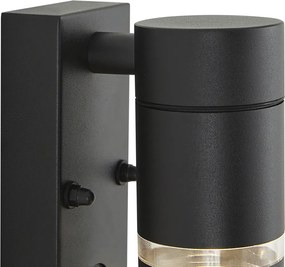 Lampada da parete moderna da esterno nera IP44 con sensore di movimento - Ensam