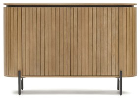 Kave Home - Credenza Licia 2 ante in legno massello di mango e metallo verniciato nero 120 x 80 cm