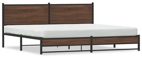 Giroletto Senza Materaso İn Metallo Rovere Marrone 200x200 Cm /