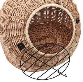 Trasportino per gatti grigio 50x42x40 cm in salice naturale