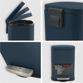 Cestino per la spazzatura color petrolio in acciaio con pedale 5 l Akira – Spirella