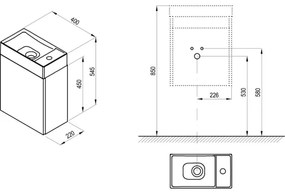 Ravak X000001386 - Mobile sottolavabo VEDA 54,5 x 40 cm bianco