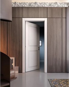 Porta interna a battente Monaco in legno laccato colore bianco, L 60 x H 210 cm, apertura reversibile