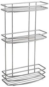 Aqualine - Mensola a muro per doccia a tre livelli CROMO LINE cromo lucido